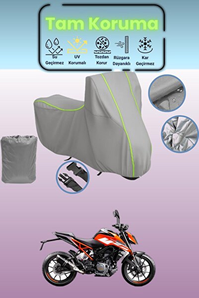 Dokaca Neo غطاء دراجة نارية رمادي نيون قماش مجدّل KTM 250 Duke متوافق مع نظام...