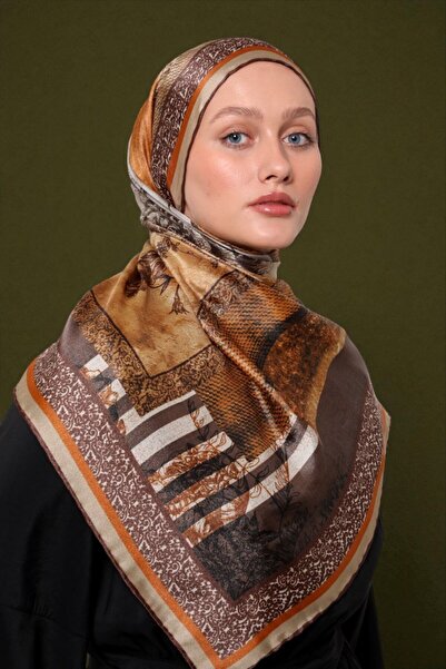 Levidor Geometric Striped Floral Pattern Sparkling Crystal Scarf