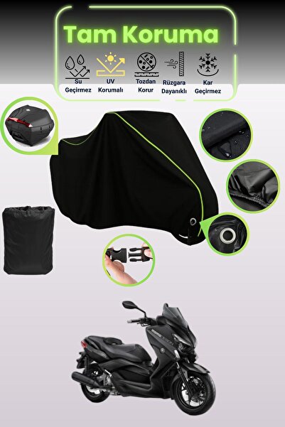 Dokaca Neo Black Neon Corded Fabric Lock and Rear Bag Compatible Yamaha X-Max...