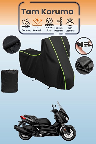 Dokaca Neo Black Neon Corded Fabric Yamaha X-Max 400 Iron Max Compatible Engi...