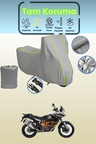 Dokaca Neo غطاء دراجة نارية رمادي نيون قماش مجدّل KTM 1190 Adventure R متوافق...