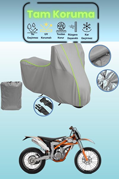 Dokaca Neo غطاء دراجة نارية رمادي نيون قماش مجدّل KTM 350 Freeride متوافق، غط...