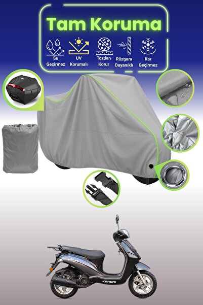 Dokaca Neo غطاء دراجة نارية رمادي نيون قماش مجدّل متوافق مع قفل وحقيبة خلفية ...