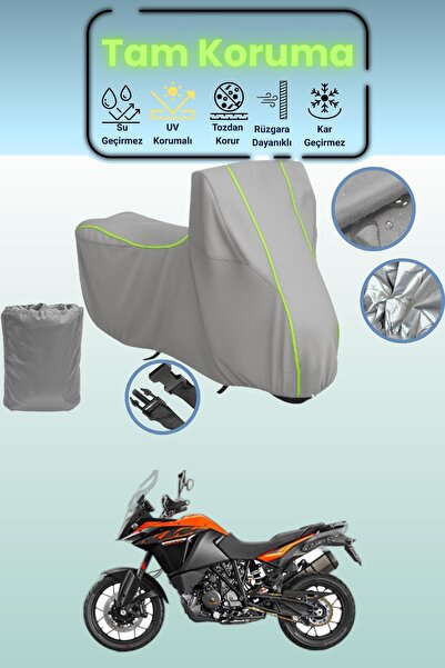 Dokaca Neo غطاء دراجة نارية رمادي نيون قماش مجدّل KTM 1090 Adventure متوافق، ...