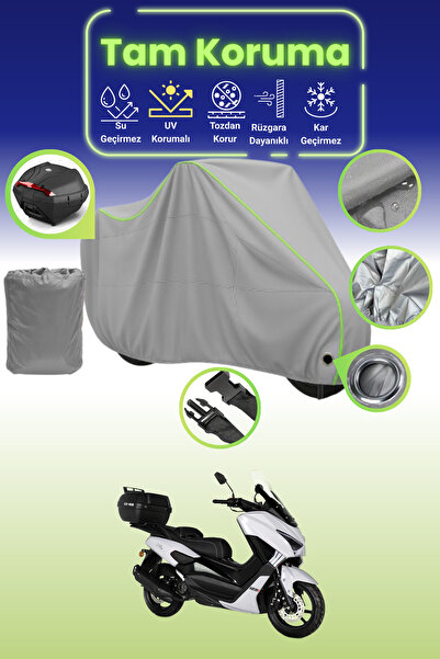 Dokaca Neo غطاء دراجة نارية رمادي نيون قماش مجدّل متوافق مع Kuba Chia 125، غط...