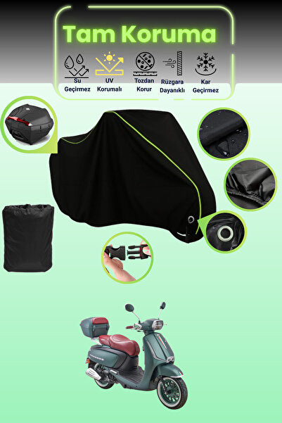 Dokaca Neo قماش دراجة نارية متوافق مع قماش مجدّل قفلًا وحقيبة خلفية باللون ال...