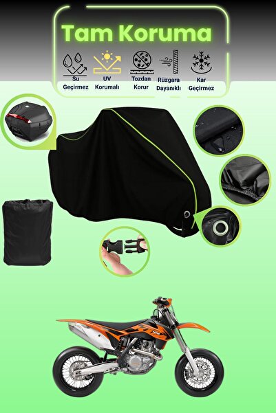 Dokaca Neo حقيبة خلفية سوداء نيون قماش مجدّل متوافقة مع KTM 450 SMR، غطاء درا...