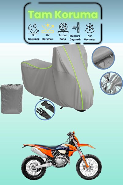 Dokaca Neo غطاء دراجة نارية رمادي نيون قماش مجدّل KTM 530 EXC متوافق، غطاء وا...