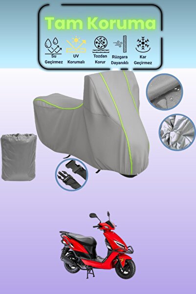 Dokaca Neo غطاء دراجة نارية رمادي نيون قماش مجدّل كانوني نيف 50 متوافق، غطاء ...