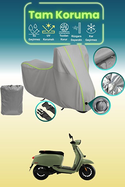 Dokaca Neo غطاء محرك متوافق مع لامبريتا V50 باللون الرمادي النيون قماش مجدّل،...