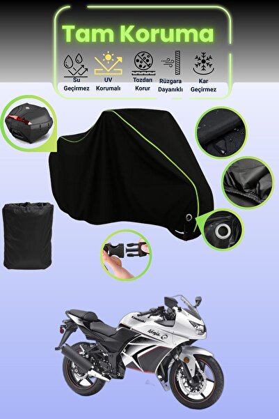 Dokaca Neo حقيبة خلفية وقفل أسود نيون قماش مجدّل متوافقة مع دراجة نارية كاواس...