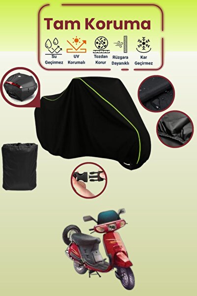 Dokaca Neo Black Neon Corded Fabric Tail Bag Compatible Honda Kinetic Dx Comp...