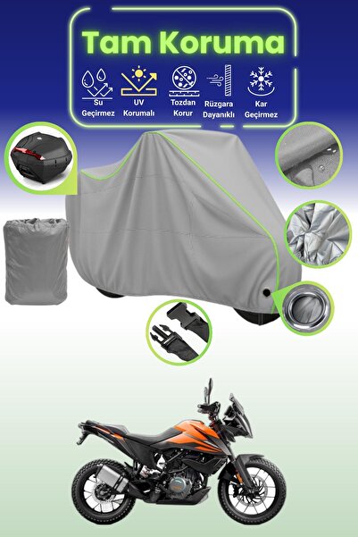 Dokaca Neo حقيبة خلفية وقفل رمادي نيون قماش مجدّل متوافقة مع KTM 390 Adventur...