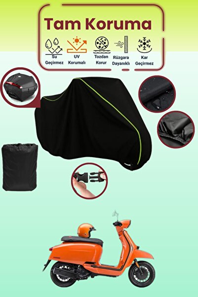 Dokaca Neo حقيبة خلفية باللون الأسود النيون قماش مجدّل متوافقة مع لامبريتا V2...