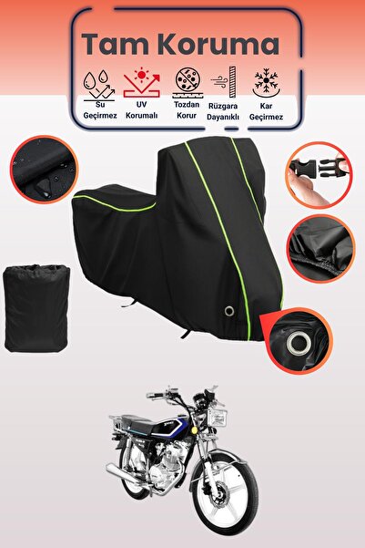 Dokaca Neo غطاء دراجة نارية متوافق مع Yuki YK-100M من Black Neon قماش مجدّل L...