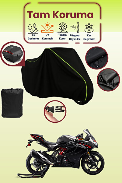 Dokaca Neo حقيبة خلفية باللون الأسود النيون قماش مجدّل متوافقة مع TVS Apache ...