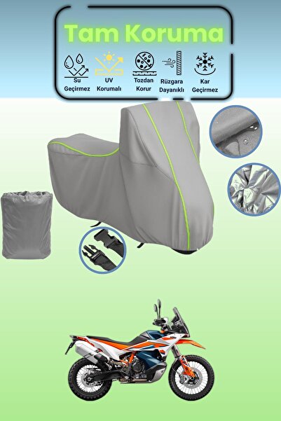 Dokaca Neo غطاء دراجة نارية رمادي نيون قماش مجدّل KTM 890 Adventure متوافق، غ...