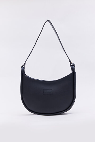 Shanta Geantă baghetă neagră D46, cu închidere cu fermoar, din piele artifici...