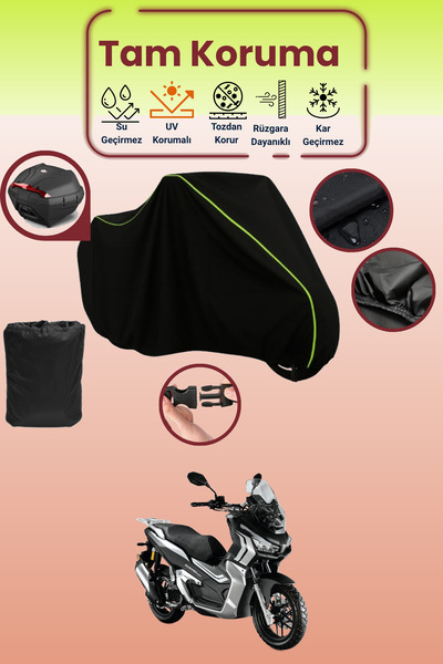 Dokaca Neo حقيبة خلفية سوداء نيون قماش مجدّل متوافقة مع قماش دراجة نارية متوا...