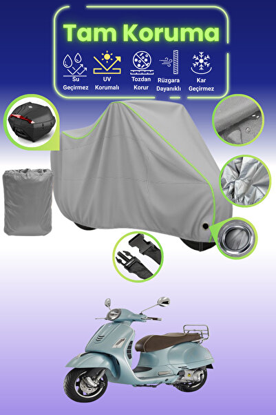 Dokaca Neo حقيبة خلفية رمادية نيون قماش مجدّل متوافقة مع Vespa GTS 125 ABS مت...