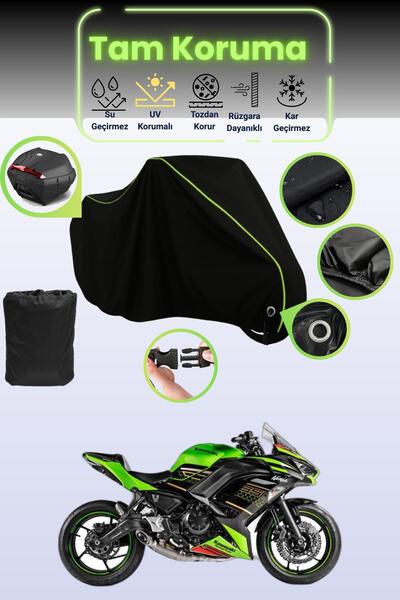 Dokaca Neo حقيبة خلفية وقفل أسود نيون قماش مجدّل متوافقة مع دراجة نارية كاواس...