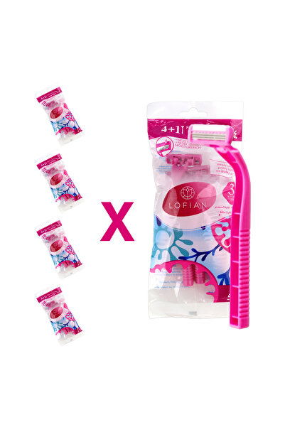 LOFIAN شفرات لوفيان لإزالة شعر الجسم مكونة من 4+1 شفرات للسيدات - 4 عبوات