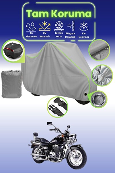 Dokaca Neo غطاء دراجة نارية رمادي نيون قماش مجدّل متوافق مع قفل وحقيبة خلفية ...