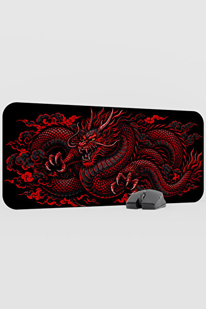 mousepad bastir Dragon Red V1 70X30 XL Gaming Rubber Non-Slip Base Mouse Pad Mouse Mat