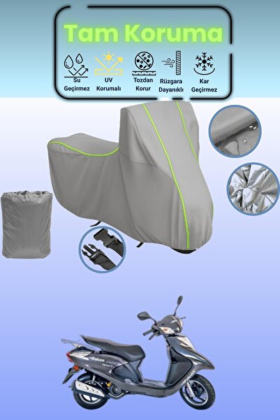 Dokaca Neo غطاء دراجة نارية رمادي نيون قماش مجدّل فالكون دولفين 100 متوافق مع...