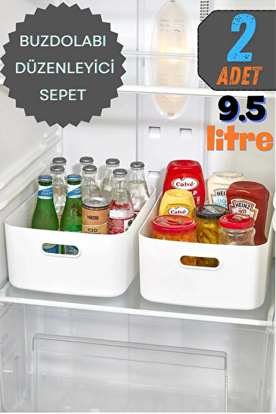 Genel Markalar FreshBox 2 Adet 9.5 Litre Dolap İçi Düzenleyici Sepet, Saklama...