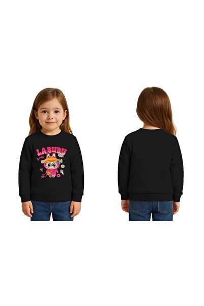 SEDİRLİ Unisex Labubu Printed Children's Swaetshirt 3 Thread Raster