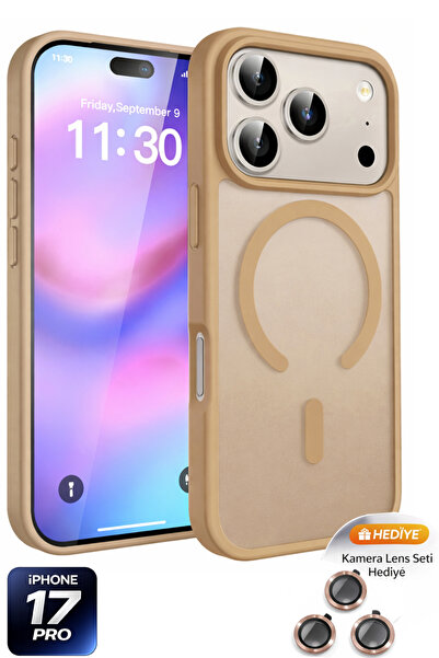 Tech&bello accessories iPhone 17 Pro Compatible Case with Magsafe Feature, Camera Lens Gift, Anti-Fingerprint Protective Cover