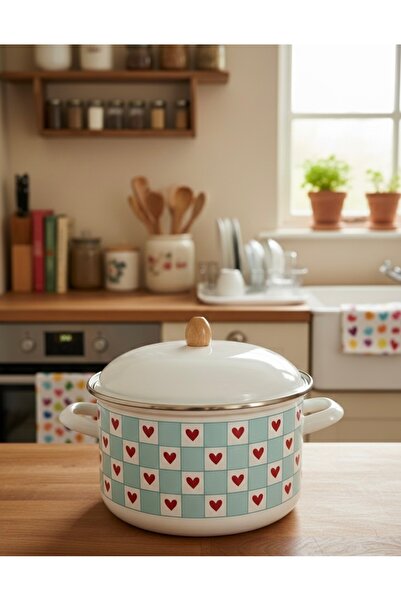 EmayeBurada 6 litre Emaye Tencere Yoğurt Bakraç Saklama Tenceresi
