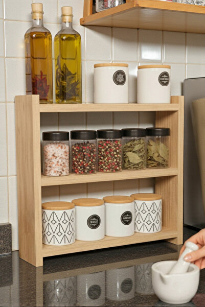 Moemi Tezgah Üstü Çok Amaçlı Baharatlık Organizatör Raflı Mutfak Rafı 45x11 cm