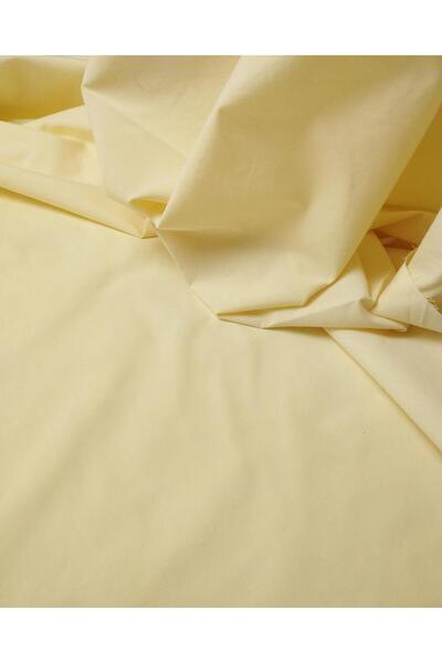 Kumaş Parça Cotton Woven in Pastel Yellow Color (Width 140 cm X Length 125 cm)