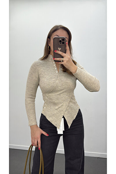 Narferita Gabriela Kruvaze Full Düğmeli Triko