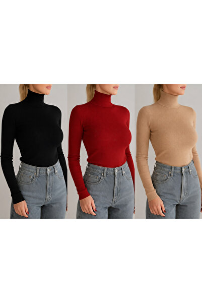 pepule Turtleneck Sweater 3-Piece Ready Pack Seasonal Savior Piece Cotton Tur...
