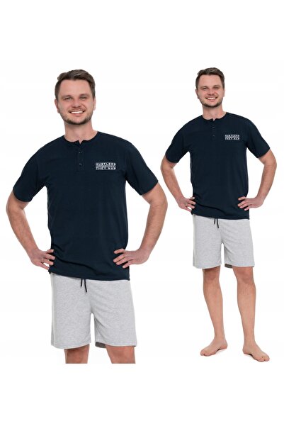 MORAJ Pijamale confortabile pentru bărbați, cu mânecă scurtă, pantaloni scurți din bumbac