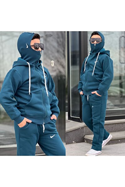 gül garden Boy's Tracksuit Set with Mask, Three Thread Raised Embroidery