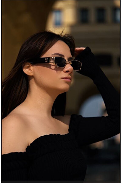 Angel Eyes Dikdörtgen Siyah Pircingli Unisex Güneş Gözlüğü Yw8032l-a
