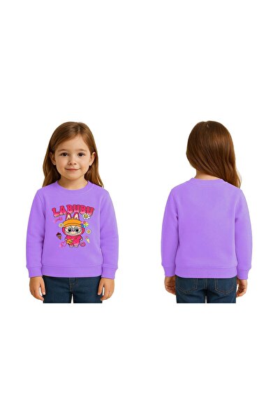 SEDİRLİ Unisex Labubu Printed Children's Swaetshirt 3 Thread Raster