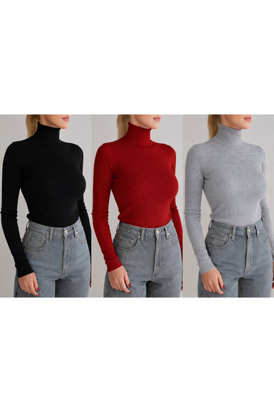 pepule Turtleneck Sweater 3-Piece Ready Pack Seasonal Savior Piece Cotton Tur...