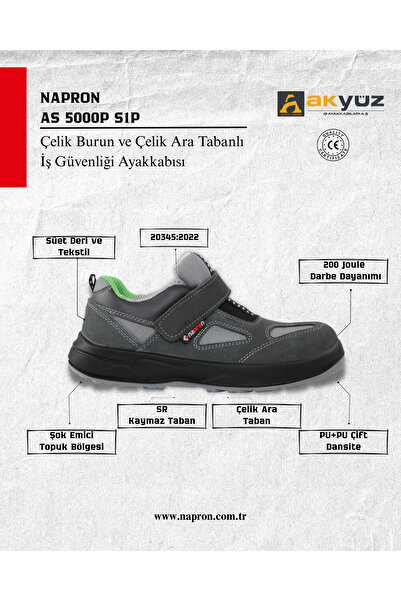 Napron AS 5000P S1P Çelik Burun ve Çelik Ara Taban Koruyuculu İş Ayakkabısı