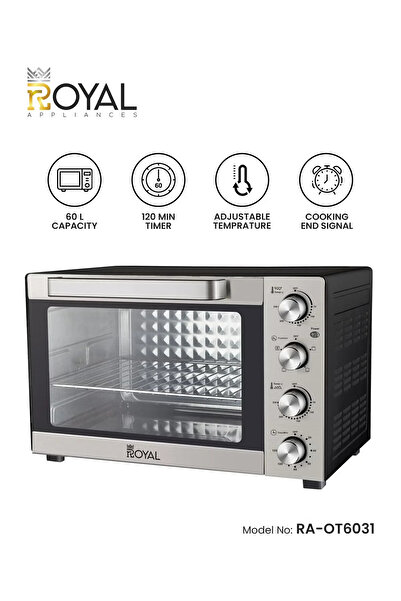 Royal Appliances فرن كهربائي محمص سعة 60 لترًا مع درجة حرارة قابلة للتعديل، ت...