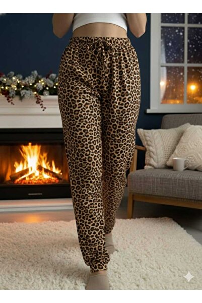 Funny Life بيجامة نسائية من جلد الغزال بنقشة الفهد - قطعة واحدة - بدون جيوب -...