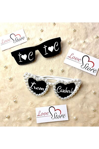 LoveStore Gelin Damat Gözlük Özel Tasarım Bride Groom Gözlük After Gözlük Yaz...