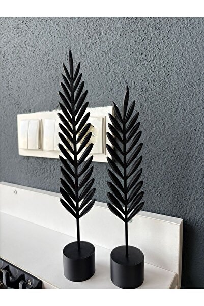 Polizer Dekoratif Modern Siyah Tüy Yaprak Takımı Ev Dekorasyonu Için Şık Ikil...