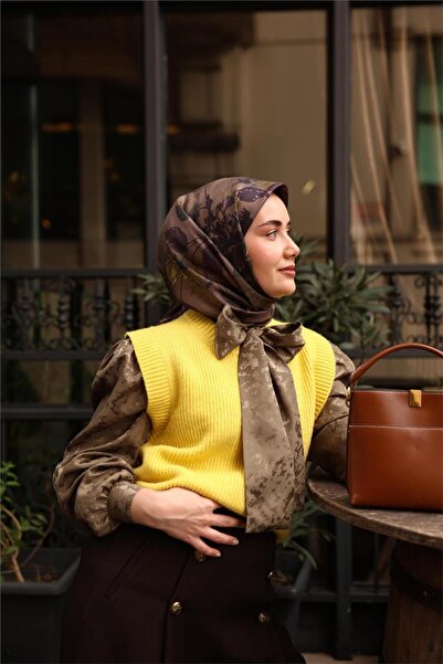 Silk Home Eșarfă din mătase twill cu model de flori de nurcă 90x90