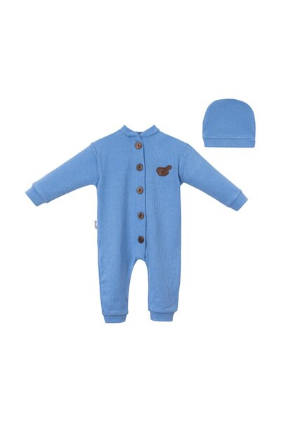 Buliş Teddy Bear Logo Baby Romper Blue