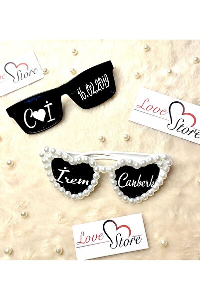 LoveStore Gelin Damat Gözlük Özel Tasarım Bride Groom Gözlük After Gözlük Yaz...